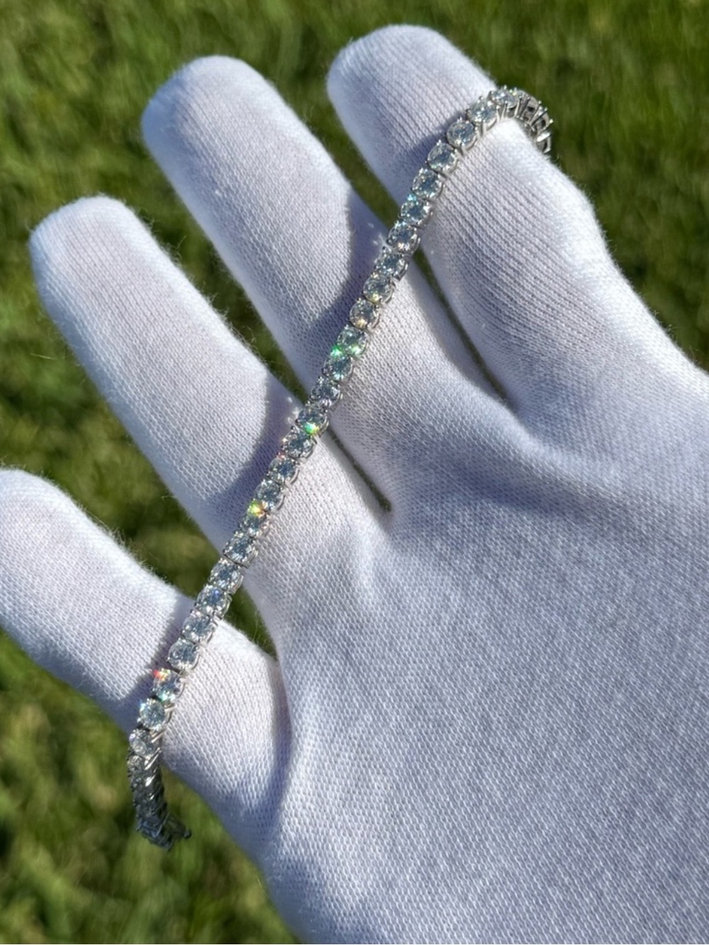 925 Silver, 11.7CTW Moissanite Tennis Bracelet
